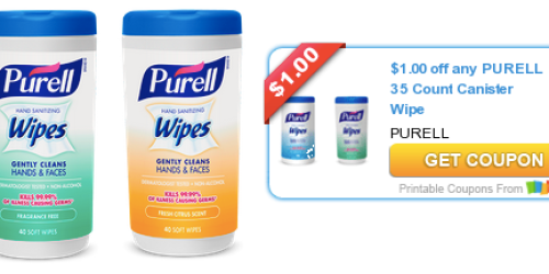 Rare $1/1 Purell Canister Wipes Coupon (RESET) = Only $1.28 per Canister at Walmart