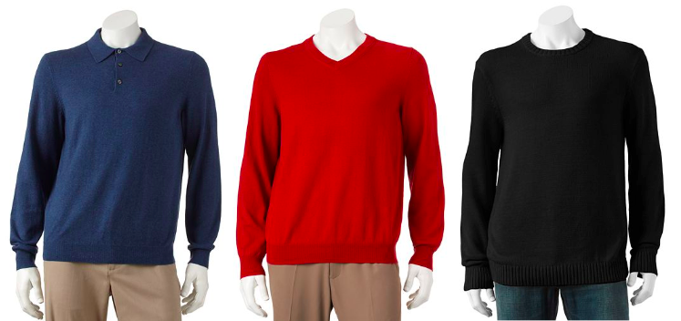 kohls mens zip up sweaters