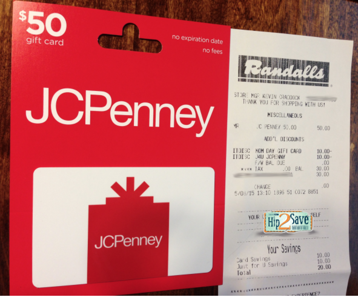 Safeway & Affiliates 50 JCPenney Gift Card ONLY 30 (+ 10 Off 25