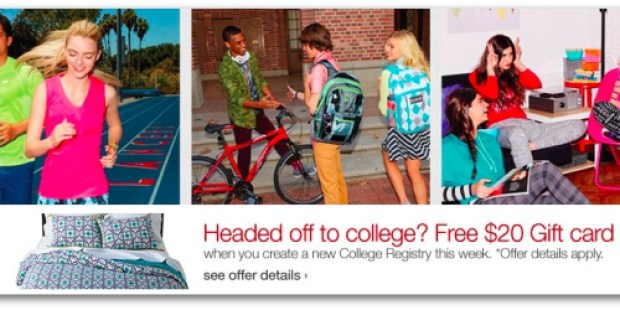 Target: FREE $20 Gift Card for Creating a New College Registry (First 50,000 Only)