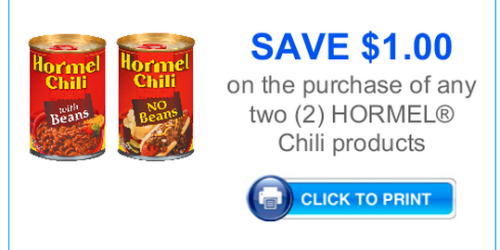 New $1/2 Hormel Chili Products Coupon + More