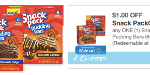 *NEW* $1/1 Snack Pack Pudding Bars Coupon