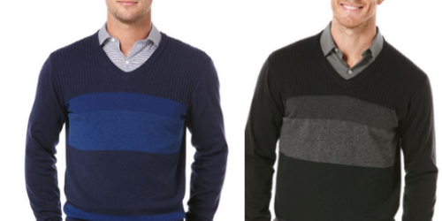 *HOT* Perry Ellis Striped V-Neck Sweater Only $7.48 (Regularly $69.50!) + More