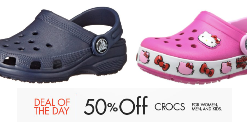 Amazon: 50% Off Crocs for the Family = Kids Classic Clogs Only $12.49 – Reg. $25.95 (Today Only!)