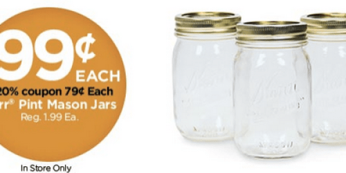 Michaels: Pint Mason Jars Only 79¢ In-Store Only (Great for Mason Jar Meals)