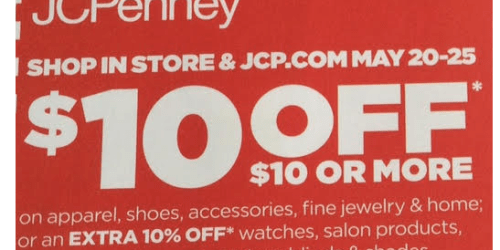 JCPenney: $10 Off a $10 Apparel, Shoes, Accessories, Fine Jewelry or Home Purchase (Check Mailbox)