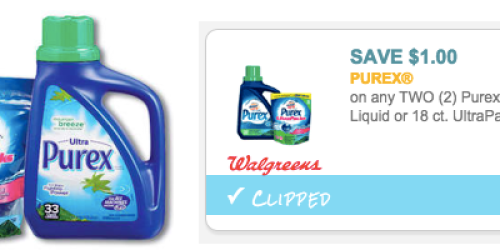 New $1/2 Purex Liquid or UltraPacks Coupon (Valid at Walgreens) = Only $1.49 per Bottle