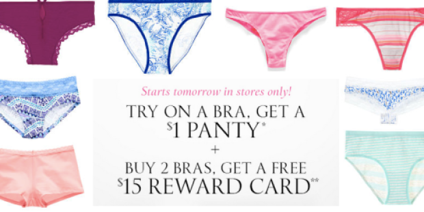Victoria’s Secret: $1 Cotton Panty When You Try on Bra Starting Tomorrow (No Add’l Purchase Necessary)