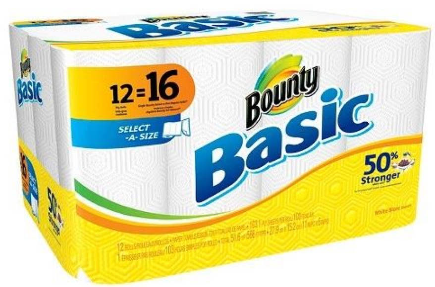 12 Pack of Bounty Basic Select-A-Size BIG Paper Towels as Low as $9.49 ...