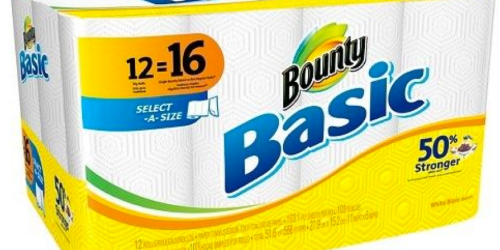12 Pack of Bounty Basic Select-A-Size BIG Paper Towels as Low as $9.49 Shipped (Only 59¢ Per Regular Roll)