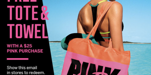 Victoria’s Secret PINK Nation Members: FREE Tote AND Towel w/ $25 PINK Purchase In-Store Only