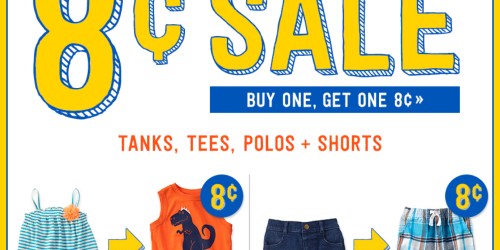 Crazy8.com: Tanks, Tees, Polos, & Shorts Buy One, Get One for 8¢ (+ Swim Shop Items $8.88 – In Stores Only)