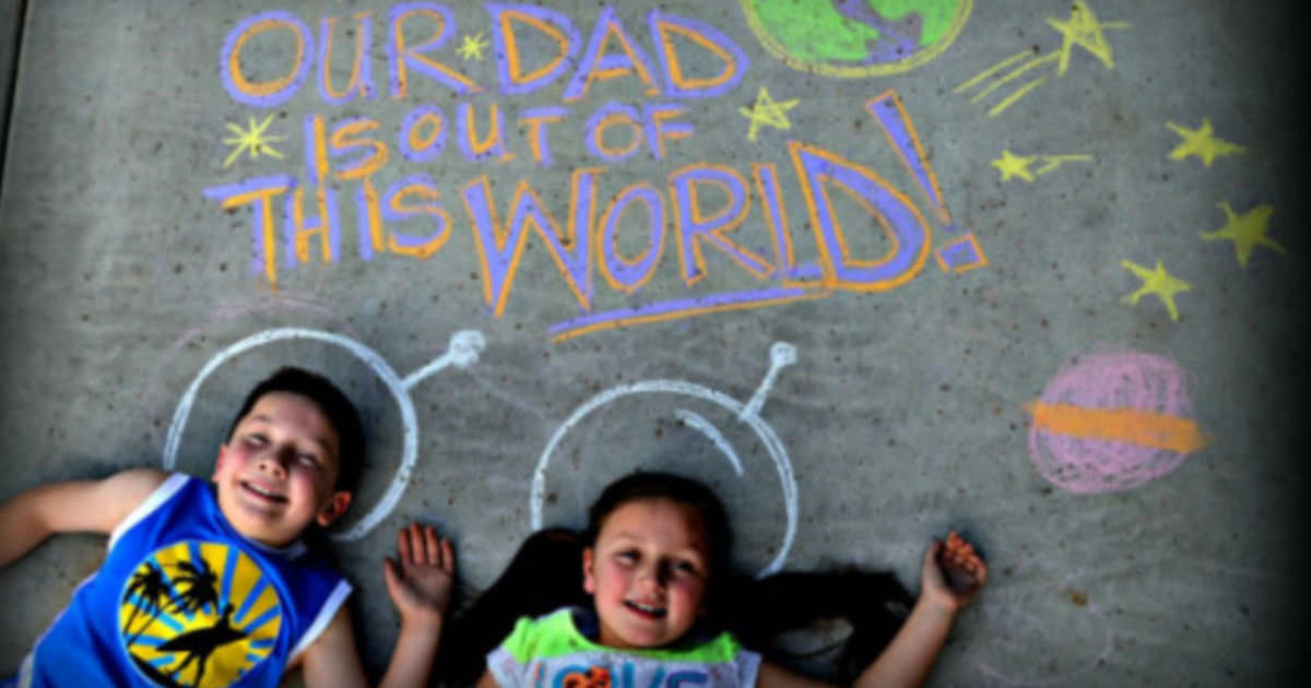 Sidewalk Chalk Photo Ideas for Father’s Day