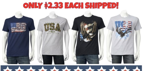 Kohl’s Cardholders: SIX Patriotic Men’s Tees ONLY $14 Shipped (= $2.33 Per Shirt!) + Nice Deals on Levi’s Jeans