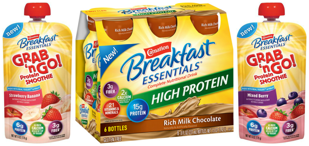 New 0.75/1 Carnation Breakfast Essentials Protein Smoothie Coupon