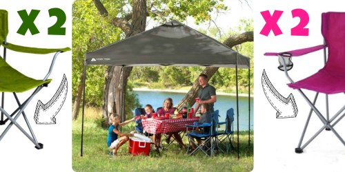 Walmart.com: 10′ x 10′ Straight Leg Instant Canopy with 4 Folding Chairs Only $79 Shipped (Reg. $114.76)