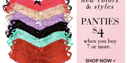 Frederick’s of Hollywood: Free Shipping on ALL Orders = 7 Pairs of Panties Only $28 Shipped