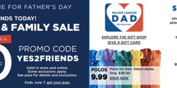 Kohl’s: $10 Off $30 Purchase AND Last Day to Get Extra 20% Off = Nice Deals on Men’s Polo Shirts