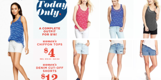 Old Navy: $4 Women’s Chiffon Tops AND $12 Denim Shorts In-Store & Online Today Only