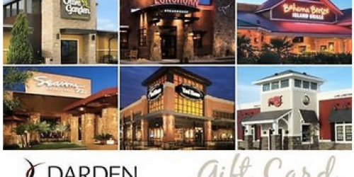 $50 Darden Gift Card Only $40 (Email Delivery) – Valid at Olive Garden, LongHorn Steakhouse & More