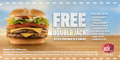 Jack in the Box: *NEW* FREE Double Jack Burger w/ Burger Purchase Coupon