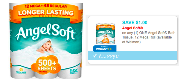 $1/1 Angel Soft Bathroom Tissue Mega Rolls Coupon