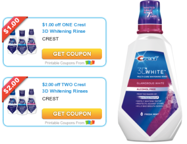 TWO New Crest 3D Whitening Rinse Coupons = FREE at Rite ...