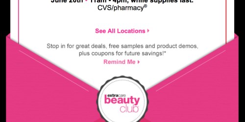 CVS: Beauty Day Giveaway at Select Stores on June 20th (Free Samples, Product Demos, Coupons, & More)