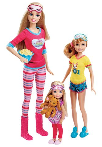 barbie colour reveal dolls slumber party fun