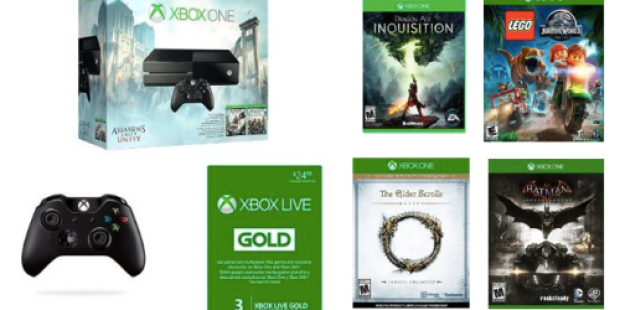 XBOX One Assassin’s Creed Unity 500GB Bundle + 2nd Controller, Xbox Live Gold Card AND Extra Game ONLY $349 Shipped