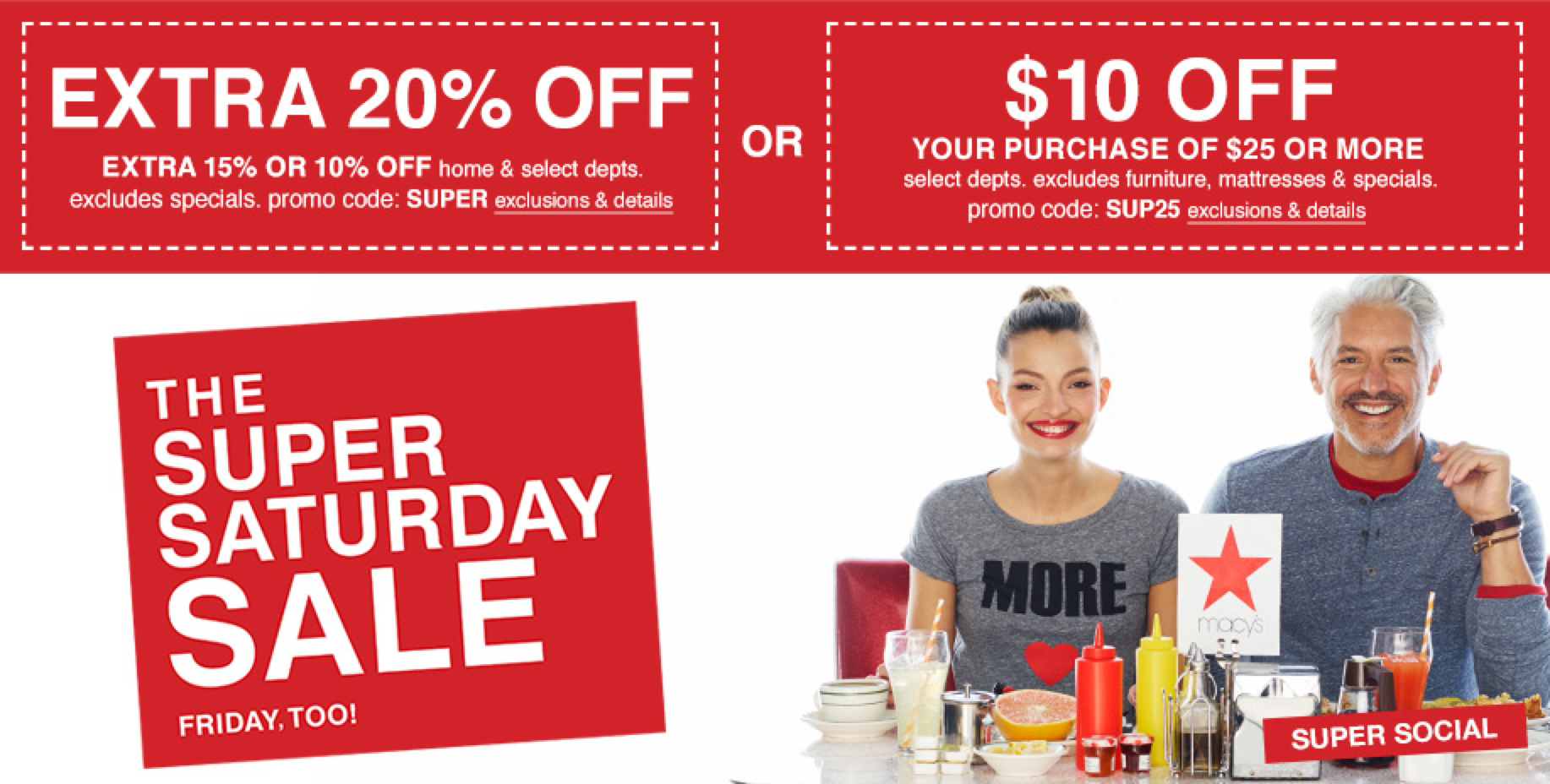 Macy's 10 Off 25 AND 20 Off WOW! Passes Valid InStore (Includes