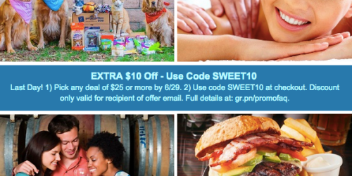Groupon: Possible $10 Off $25 Purchase or 20% Off Local Deals – Thru Today (Select Members)