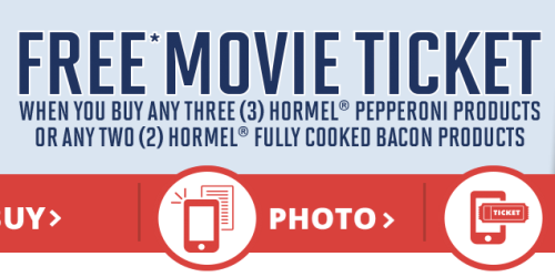 FREE Movie Ticket (a $13 Value) W/ Purchase of Hormel Pepperoni & Bacon Products + More