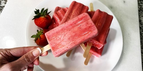 Homemade 3-Ingredient Strawberry Yogurt Popsicles