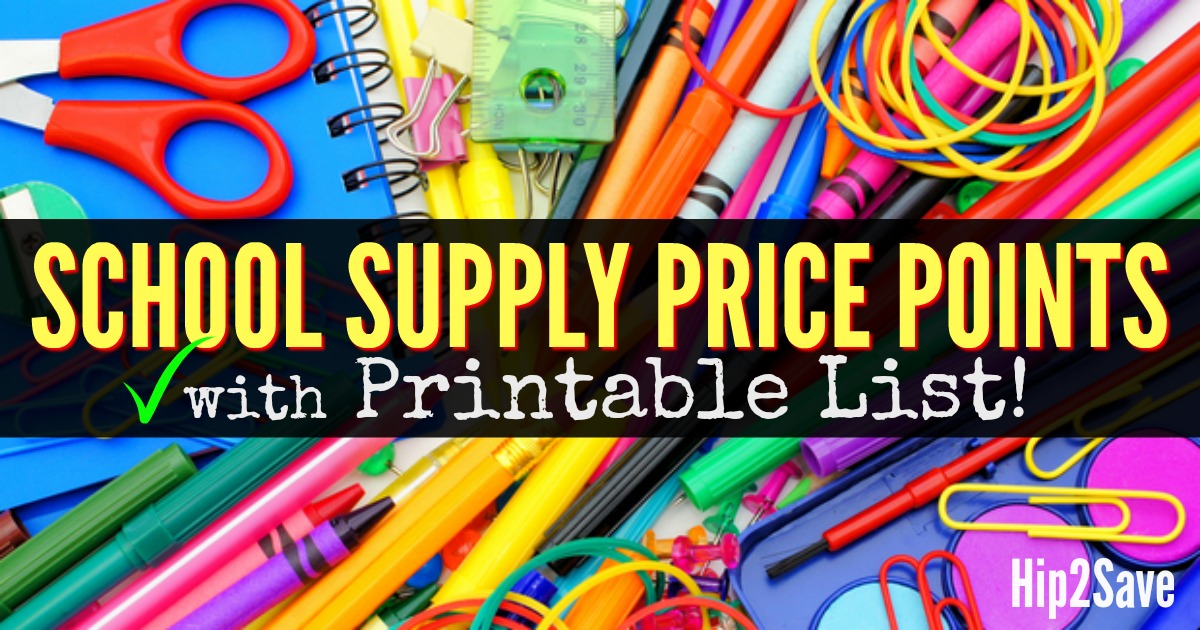 Hip2Save's School Supply Price Points (+ Free Printable Spreadsheet)