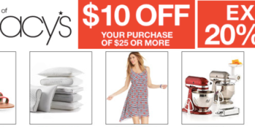 Macy’s: $10 Off $25 AND 20% Off WOW! Passes Valid In-Store (Includes Select Sale & Clearance Items)