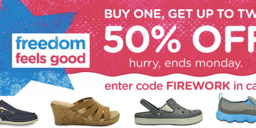 Crocs: Buy 1 Get 2 Pairs 50% Off w/ Code FIREWORK
