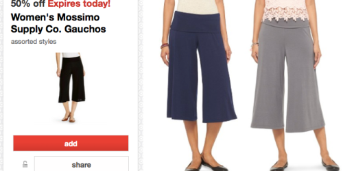 Target: 50% off Women’s Mossimo Supply Co. Gauchos Cartwheel Offer (Today Only!)