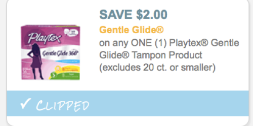 High Value $2/1 Playtex Gentle Glide Tampon Coupon = Big Packs Only $3.99 at Walgreens