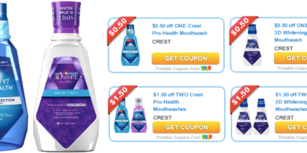 FOUR *New* Crest Mouthwash Coupons = Better Than FREE Products at Rite Aid (Print Coupons Now)