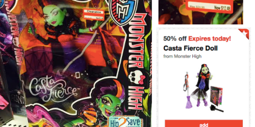 Target Cartwheel: 50% off Casta Fierce Doll from Monster High (Today Only) = Possibly ONLY $6.24