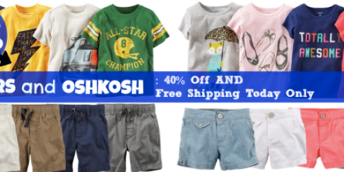 Carter’s & OshKosh B’Gosh: FREE Shipping on Every Order AND 40% Off Sitewide (Today Only)