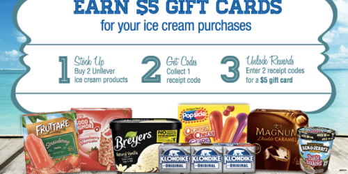 Albertsons-Safeway Shoppers: FREE $5 Gift Card w/ Purchase of 2 Unilever Ice Cream Products