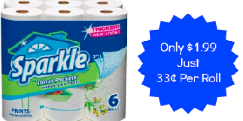 Kmart: Sparkle Paper Towels Only 33¢ Per Roll