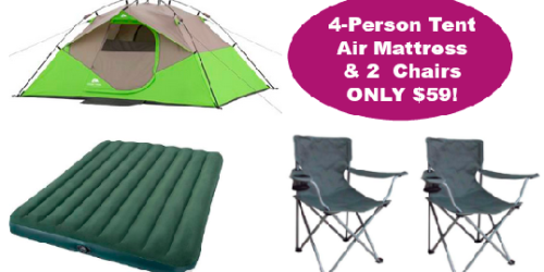 Walmart.com: 4-Person Dome Tent, Queen Airbed AND 2 Folding Chairs Only $59 (Regularly $98.78)