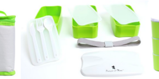 Amazon: Stackable Bento Lunch Box, Insulated Lunch Bag AND Silverware Only $9.99