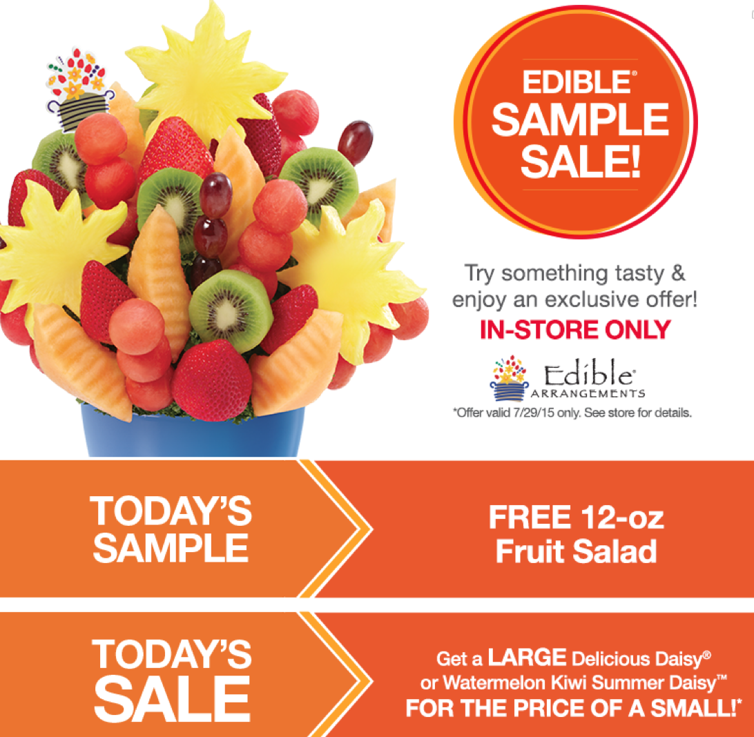 Edible Arrangements Free 12oz Fruit Salad Sample + 10 Off Large Daisy