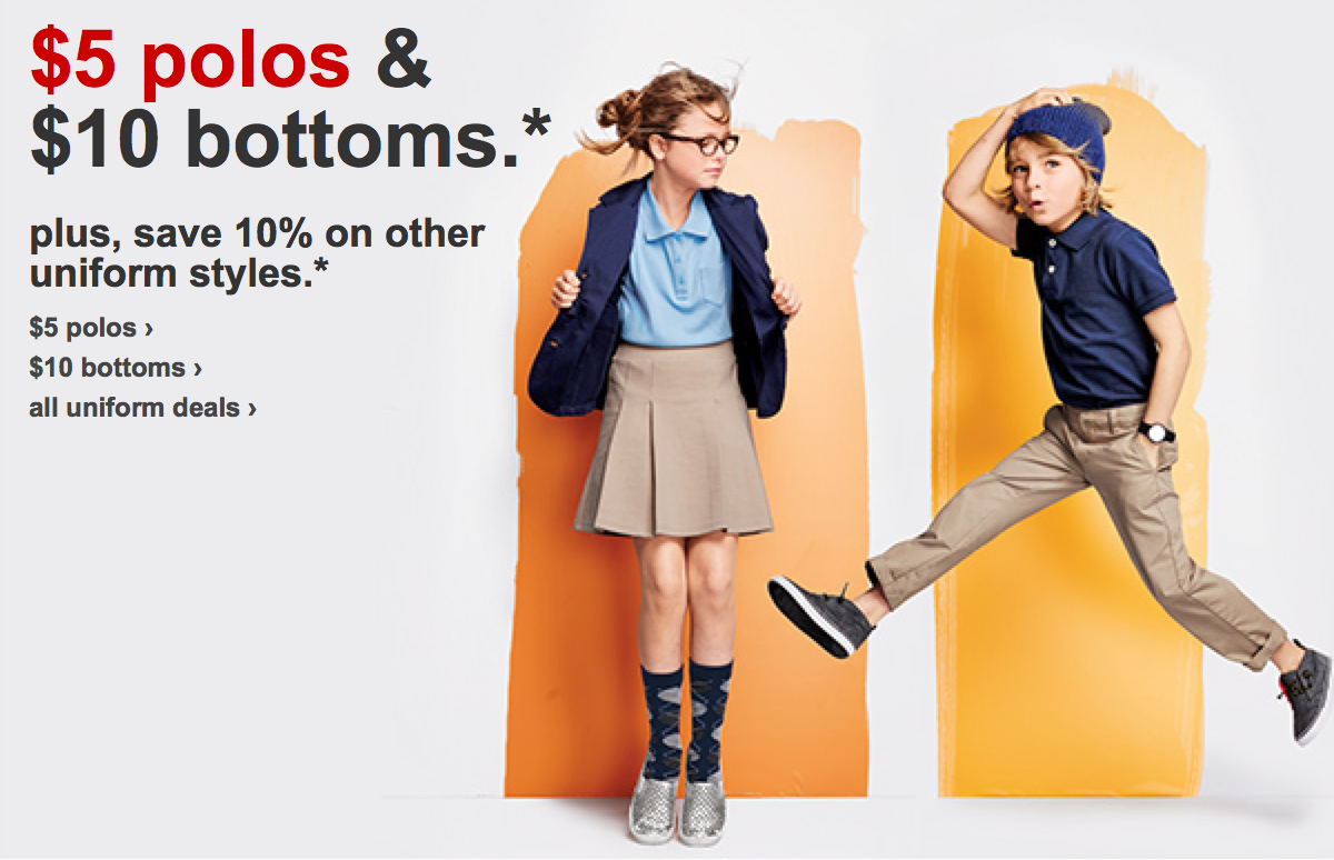 Big Savings on School Uniform Clothing = 5 Polos & 10