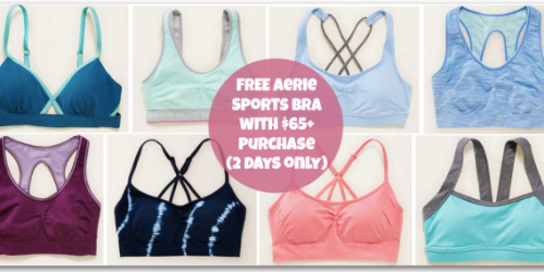 Free Aerie Sports Bra w/ $65 Purchase Two Days Only (+ 7/$27 Panties, 60% off Clearance & More)