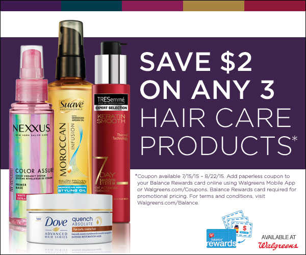 Walgreens 2/3 Select Unilever Hair Care Products Paperless Coupon